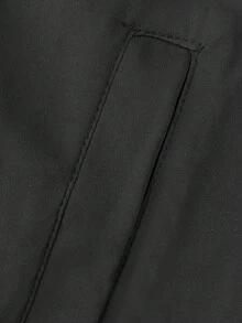Men's Outdoor Sports Turn Collar Jacket, Solid Color Versatile Casual Outerwear, Durable Business Wear - Black - View 6