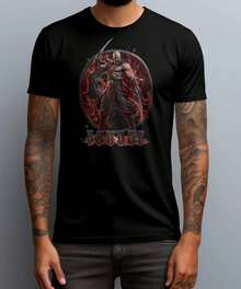 Camiseta Gráfica  Fighter Baraka & Kabal - Dúo de Guerreros Salvajes - Camiseta Gráfica de Juego de Lucha - Diseño de Batalla  Brutal - Ropa para Gamers - Negro - Ver 2