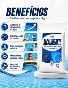 Alcalinizante Bicarbonato De Sodio Reduz Ph Para Piscina Tratamento De Agua - Tamanho - Visão 3