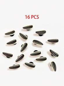 16PCS Realistic Sunflower Clog Shoe Charms, Creative Random Mix DIY Clog Shoe Buckle Decor, - Black - View 8