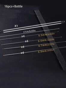5-36件組側開孔穿珠針,易穿線,適合手工藝與DIY串珠,17cm/6.69英吋,附收納管 - 彩色 - 查看 16