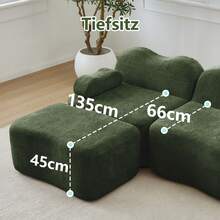 2 Seat Modular Sofa With 2 Ottomans, Green - Green 2 Seat - View 5