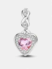 1 pieza Colgante de corazón infinito con cuentas elegante y exquisito, adecuado para hacer pulseras de mujer, accesorios de collar DIY y uso diario como accesorios, también adecuado para que las niñas lo usen. - Plateado - Ver 16