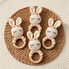 Sonajero de agarre de unicolor para bebés, juguete educativo de conejo lindo, juguete de ejercicio de manos para recién nacidos, desarrolla la capacidad de agarre del bebé, juego interactivo entre padres e hijos, regalo de Navidad y Halloween - Multicolor - Ver 5