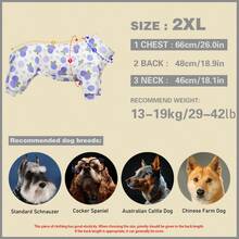 1PC Dog Shedding Hair Control Pajamas - Warm High Stretch Full Coverage Pet Rompers, Anti Licking & Bug Protective Jumpsuit For Small Medium Large Dogs, All Over Printing Dog Clothes - Cute Blueberry Pattern - Multicolor - View 15