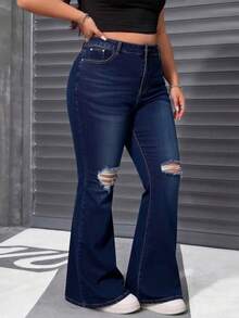 Plus Size Jeans - Deep Blue - View 3