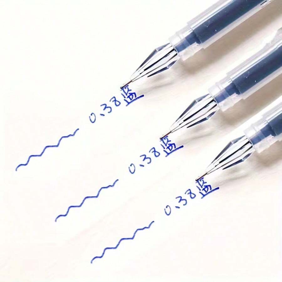 6 Buah, 0,38 mm, Tinta Cepat Kering, Hitam/Biru/Merah - Pulpen Ideal untuk Ujian dan Kantor, Pulpen Tulis Ujung Halus - Beraneka warna - View 1