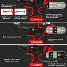 Hecelo Pistola de Impacto 1/2 con 2 Baterías, ¡Gran Torque! Kit completo - Versión mejorada Llave de Impacto Hecelo - Rojo - Ver 11