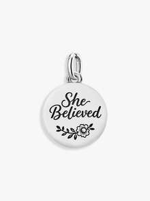 1件 925純銀「She Believed」吊墜 DIY 串珠手鍊配件，精緻禮物，返校必備，青少年校園背包飾品，大學生必備 - 款式4 - 查看 6