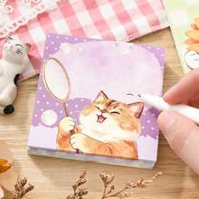 90pcs Cute Cat Pattern Sticky Notes, Aesthetic Blank Memo Pads, Suitable For Students Scrapbooking Diary Daily Notes, Stationery Office Supplies School Supplies Back To School - Multicolor - View 4