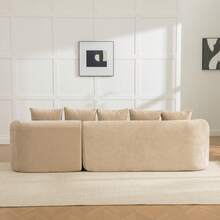 Modular Sectional Sofa In Chenille Fabric, Light Khaki 3 Seats - 卡其色三座 - 查看 5