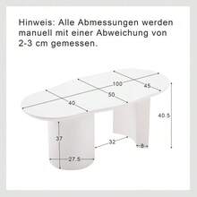 316101102WAA 100 Cm Irregular White Coffee Table, Stable And Durable - High-Quality MDF, Lacquered Surface, Smooth Touch, Irregular Tabletop With Elegant Curves - 白色 - 查看 6