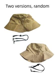 1pc Unisex Solid Color Drawstring Bucket Hat, Lightweight Fashionable Outdoor Sun Protection Hat, Suitable For Travel, Hiking And Daily Wear, All Ages Can Wear, UV Protection In Summer, Perfect For Beach Outfit - Multicolor - View 4