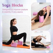 2pcs/5pcs/12pcs Yoga Bricks, Pilates Bricks, 2-Pack Yoga Bricks, Foam Yoga Bricks - Supportive Latex-Free EVA Foam - Soft Non-Slip Surface With Beveled Edge Design, Suitable For Yoga, Pilates, Meditation - Provides Stability, Balance, Deepens Stretching - Multicolor - View 11