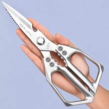 1pc Stainless Steel Kitchen Scissors, Chicken Bone Shears, Outdoor Multi-Function Meat Scissors, Suitable For Home, Restaurant, Butcher Shop, Kitchen Supplies - Scissors - View 2