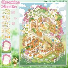 3pcs PET Stickers + 1pc Scene Card + 1pc Effect Image/Pack, Size 28*21cm, Miniature Scene Stickers, 4 Styles Available, Art And Craft Stickers, 3D Landscape Stickers DIY Handmade Stickers Collage - A - View 16