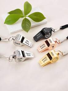 Personalized Engraved Whistle, Custom Sports Gift, Suitable For Football, Basketball, Volleyball And Baseball Coaches, Teacher Appreciation Gift, Father's Day Gift - Multicolor - View 5