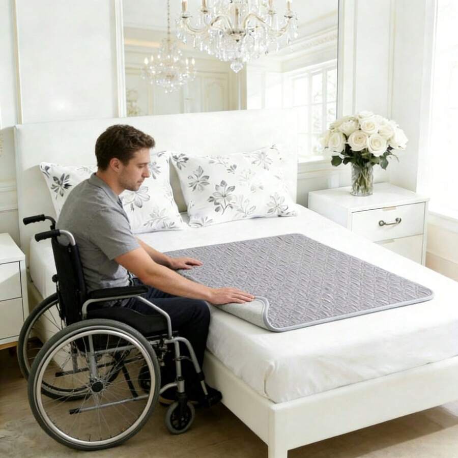1pc Large Washable Waterproof Pad - New Light Gray - View 1