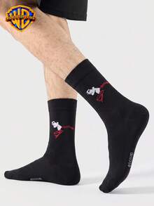 1/2 Pairs Warner Bros Cartoon Mid-Calf Socks, Unisex Super Hero Black & White  Socks - Multicolor - View 5