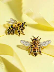 1 pieza Broche de abeja realista/Accesorio de insecto pequeño exquisito con diseño de abeja ricamente detallado/Adecuado para chaquetas, mochilas, sombreros, bolsos, - Multicolor - Ver 5