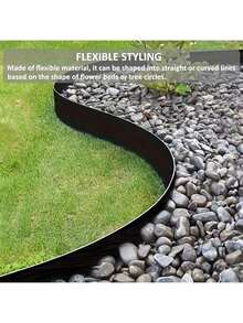 Easy-To-Install PE Plastic Garden Edging Kit With Strong Anchors - Lawn Border For Landscape And Lawn Separation - A - View 2