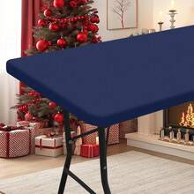 1pc Elastic Tablecloth, Waterproof Oil-Resistant Stretchable Table Cover, High Elasticity Fabric Fits Tabletop Non-Slip And Anti-Shift, Thick Coating Effectively Blocks Oil And Water Stains Penetration, Washable And Reusable, Multiple Colors And Sizes Available For Rectangular Dining Tables, Suitable For Weddings, Celebrations, Birthday Parties, Camping, Picnics And Daily Home Use, Multi-Purpose Set Meets Indoor And Outdoor Different Scene Needs, Let Every Gathering Start From The Dining Table With A Sense Of Ceremony. - Multiple Styles - View 17