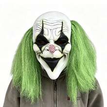 1pc Halloween Scary Bell Clown Mask, Latex Head Cover Smiling Clown Mask, Halloween Costume Party Props, Festival Performance Props - Multicolor - View 6