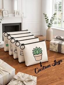 1/10/20/30/50 piezas Bolsas personalizadas a medida, bolsas de almacenamiento de monedas con patrón personalizado, bolsas de maquillaje de lona con impresión de fotos personalizables y bolsas de almacenamiento de viaje mini - Multicolor - Ver 1
