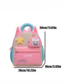 Customizable Name Personalized Schoolbag 1pc Cartoon Star Animal Pattern Cute Fashionable Backpack Removable Coin Purse Large Capacity Lightweight - Multicolor - View 9