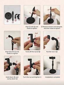 Ergonomic Phone Stand With Weighted Base, 360° Rotating, Stable Telescopic Phone Holder, Non-Slip Multi-Angle Desktop Stand, Back To School Phone Accessory, Desktop Storage, Home Decor, Unisex, Essential For Cruise Travel - One Size - View 8