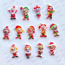 30/60pcs Mini Cartoon Halloween Clown Resin Charms - For DIY Scrapbooking And Jewelry Crafts, Odorless, Earrings, Jewelry Accessories - Multicolor - View 1