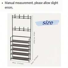Estantería de zapatos de 5 niveles de acero inoxidable - Ahorro de espacio, fácil de montar, estantería de zapatos moderna | Estructura resistente, proporciona amplio espacio de almacenamiento - Multicolor - Ver 7