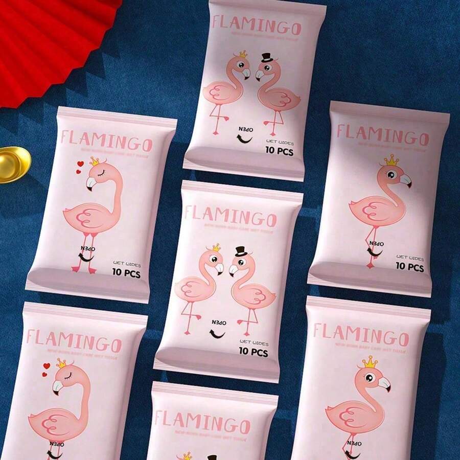 100Pcs/50pcs/20pcs/10pcs[Pack 10 Tissues In A Bag] Mini, Portable, Nonwoven Fabric Wet Wipes ,Suitable For Daily Cleaning(Used For Item Cleaning, Not For Body Part Cleaning) - Multicolor - View 1