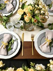 12/6/2/1pc Butterfly Napkin Rings, Metal Butterfly Napkin Clips, Reusable, Suitable For Home Gatherings, Banquets, 3D Gold Ribbon Butterfly Napkin Clips, Applicable For New Year Table Decor, Party Holiday Supplies - Multicolor - View 4