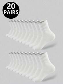 1/5/10/20 Pairs Unisex Casual Sports Socks, Suitable For Daily Indoor And Outdoor Wear - Multicolor - View 5