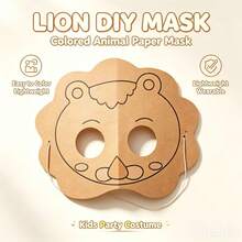 卡通動物面具 DIY 手繪塗鴉 教育興趣培養面具，適合男孩女孩 - 套裝 - 查看 2