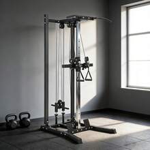 SOOZIER Cable Machine, Dual Pulley System With Pull Up Bar And 14 Adjustable Positions, Cable Crossover Machine Home Gym Fitness For 1" Weight Plates - Black - View 9