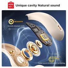 Miniso X33 AI Translation Wireless Earbuds, Open-Ear Design, 35-Hour Battery Life, In-Ear Headphones, Immersive High-Quality Sound, Long-Range Connection, Charging Case Included, Lightweight Earphones, Built-In Microphone - Black - View 7