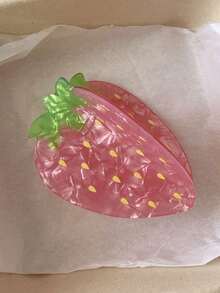 1件甜美趣味草莓髮夾，韓式髮夾，適合盤髮 - 彩色 - 查看 4