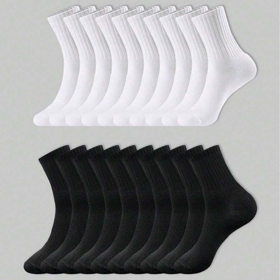 1/5/10/20 Pairs Unisex Casual Sports Socks, Suitable For Daily Indoor And Outdoor Wear - Multicolor - View 1