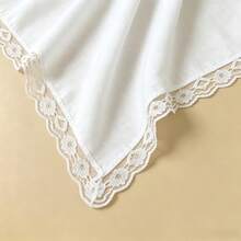 32cm 5/9pcs Thin Cotton Lace Pure White Handkerchiefs, Unisex, Wedding Season Keepsake - White - View 5