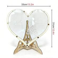 1 Set Wooden & Acrylic Heart Guest Message Box With Replaceable Heart, Romantic Guest Message Display, Suitable For Wedding, Housewarming, Bachelor Party, School, Graduation, Blessing Occasions - Multicolor - View 7