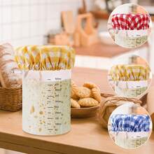1/6pcs Elastic Grid Fabric Jar Covers, Reusable Chlorine-Free Breathable Multi-Purpose Covers For Sourdough Fermentation, Glass Jars, Tea Cups, Bread Baskets And Food Storage - Multicolor - View 6
