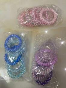 Ensemble de 6 élastiques à cheveux en spirale, chouchous bouclés de couleur macaron mignons, élastiques doux sans traction, convient aux femmes et aux filles, pour cheveux épais ou fins, cadeaux de mariage, remplissage de sacs cadeaux pour enterrement de vie de jeune fille, essentiels pour la rentrée scolaire et les voyages - Voir 10