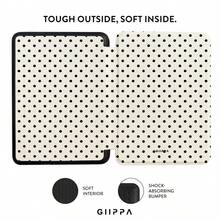 GIIPPA 復古白色底粉色波點印花 Kindle 保護殼，附可調節彈性手帶，自動喚醒/睡眠防震翻蓋電子書閱讀器外殼，兼容所有 Kindle Paperwhite、Basic Kindle 和 Kindle Colorsoft 版本，適合情人節、返校季、辦公室、聖誕節、萬聖節、感恩節假期，送女友的最佳禮物，完美的婚禮季禮物，復古波點閱讀美學 - 多色2 - 查看 3