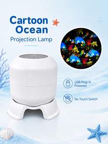 USB Charging Touch Switch Ocean Snowflake Pattern Projector Lamp, 360° Rotatable Dynamic LED Night Light, Romantic Home Decor For Kids Room, Christmas Party Birthday Gift, Sleep Soothing Ambient Light - Dynamic Projection Light - View 13