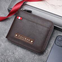 CarrKen 1pc New Men's Fashion Vintage Multi-Function Zipper Wallet, Youth Versatile Multi-Card Slot Card Holder - Multicolor - View 7
