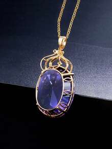 1pc Elegant Cubic Zirconia Necklace Women's Wedding Anniversary Accessory Gift - 1# - View 7