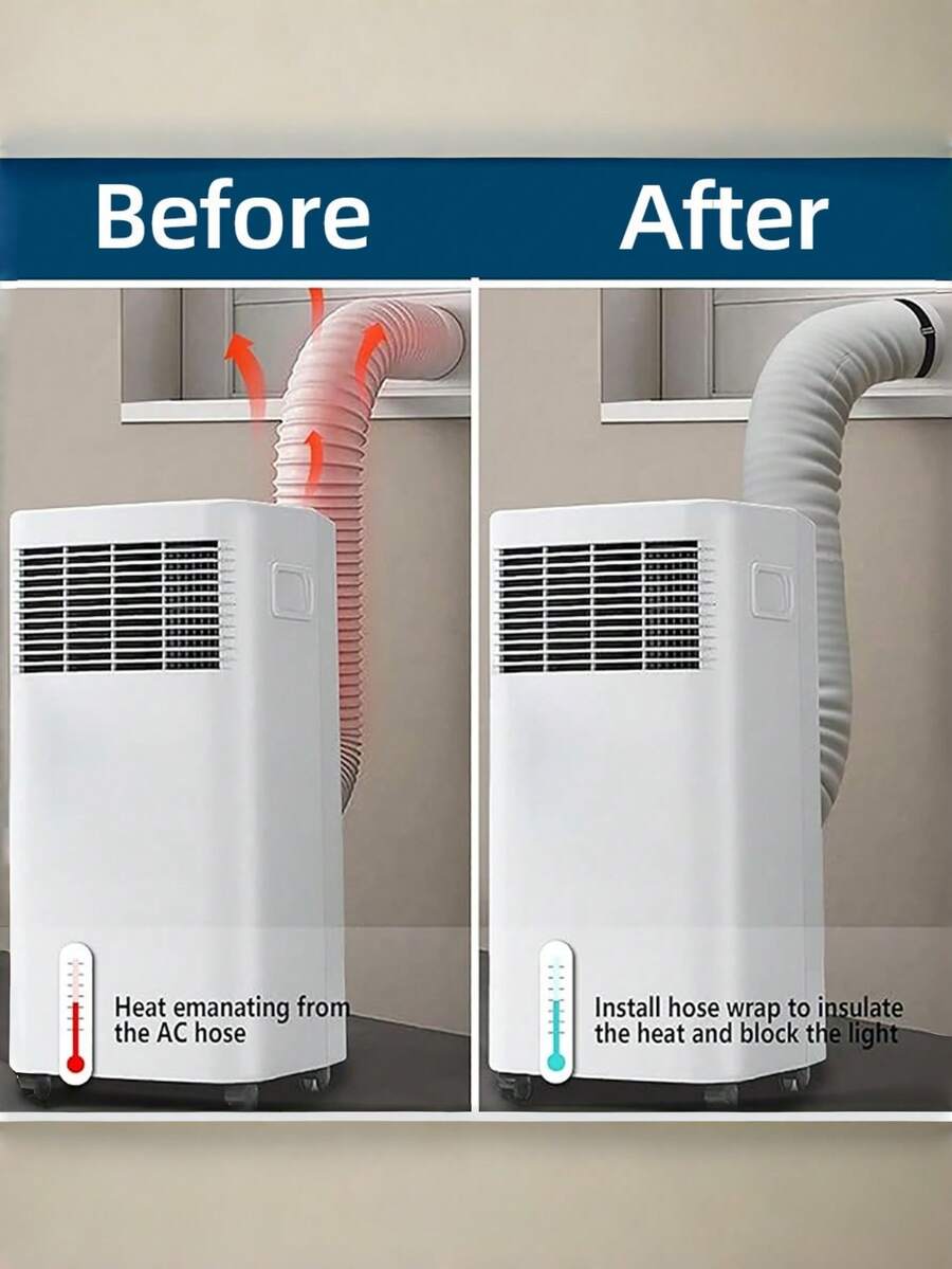 Portable Air Conditioner Hose Protector Sleeve, Vent Cover For 5" And 5.9" Hoses, AC Exhaust Pipe Insulation Cover, Dust-Proof And Heat-Insulating, Easy To Carry And Install
