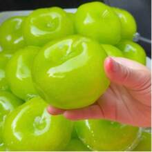 1pc Realistic Green Apple Squeeze Toy, Super Soft Glossy TPR Fruit Squishy Toy, Stress Relief Fingertip Toy, Fun Prank Sensory Decompression Toy, Suitable As Gift For Teens And Adults - Multicolor - View 3